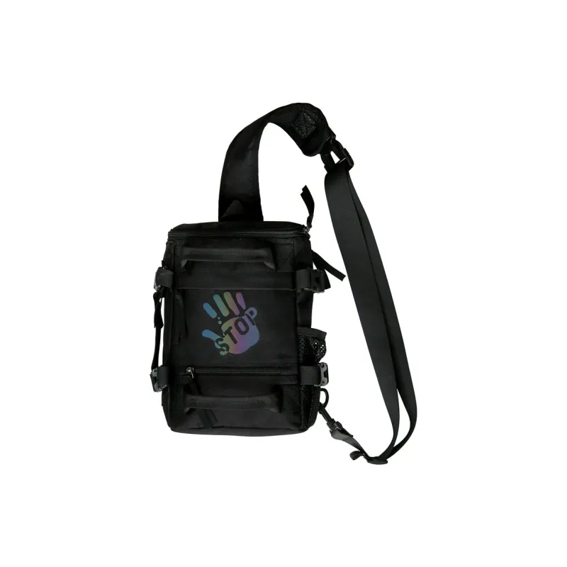 Alcohol Dragon Oxford Sling Bag Regular Unisex Black/Gray-4