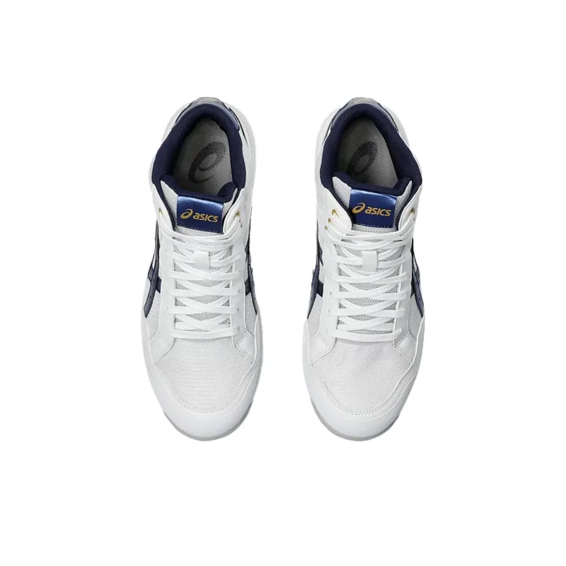 Asics Winjob Anti Slip Wear Resistant Mid Top Casual Shoes Unisex White Blue-3