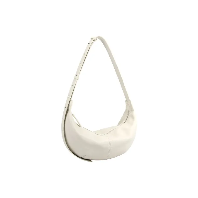 YOCAMU Cow Leather Shoulder Bag Hobo Bag Dumpling Bag Crossbody Bag Regular Women's Black/White/Silver-3