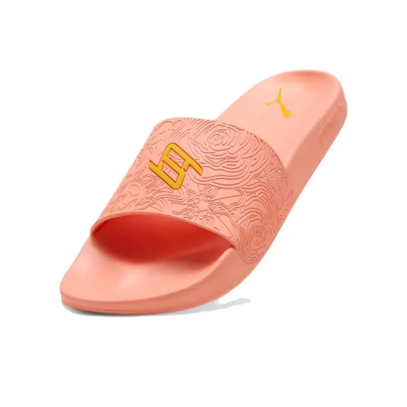 PUMA Slip-Resistant Abrasion-Resistant Slide Slippers Men's Pink Yellow-3