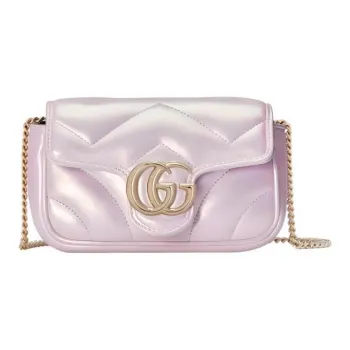 GUCCI GG Marmont Leather Shoulder Bag Crossbody Bag Extra Mini Women's Rainbow Pink