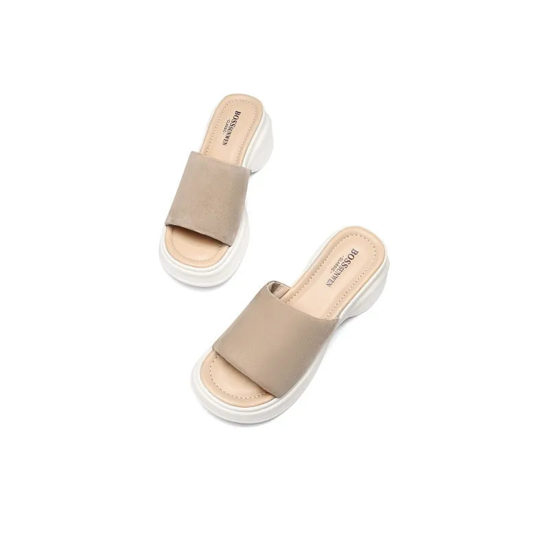 BOSSSUNWEN Foam Sole Cut Out Slip Resistant Abrasion Resistant Slide Slippers Women's-4