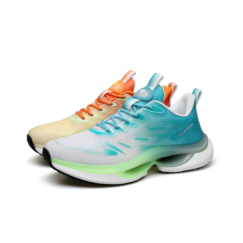 OUWENHEIMANBA Running Shoes Unisex Low Top Ice Orange/White Blue-0