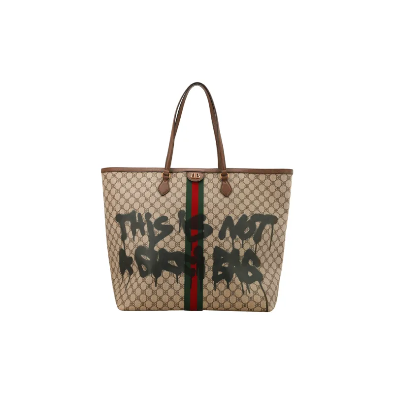 GUCCI X Balenciaga The Hacker Project Graffiti Large Tote Bag-1