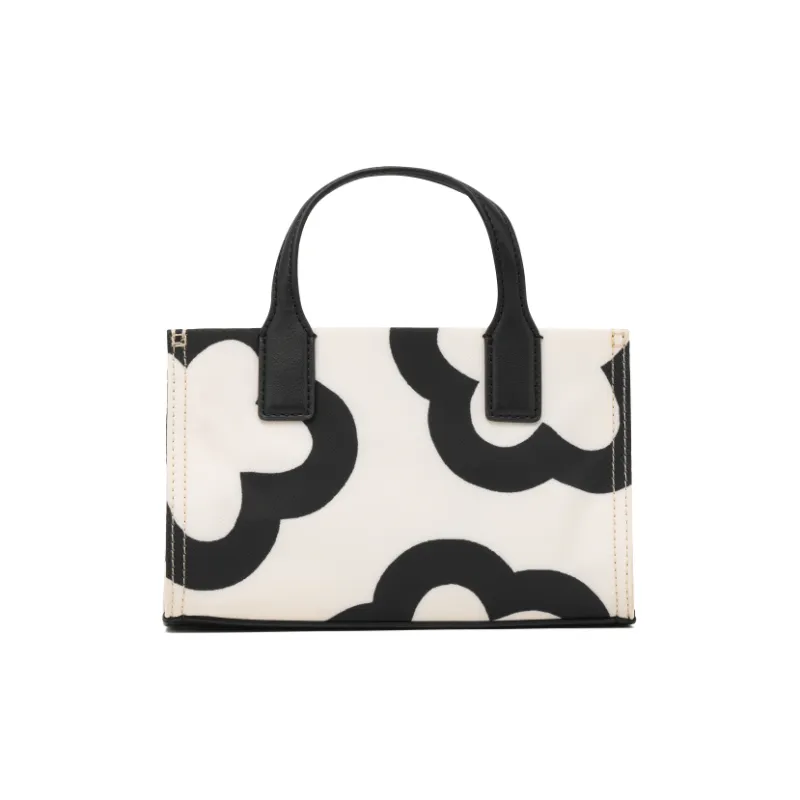 TORY BURCH Nylon Tote Bag Shopping Bag Portable Crossbody Bag Shoulder Bag Mini Women's White & Black-5