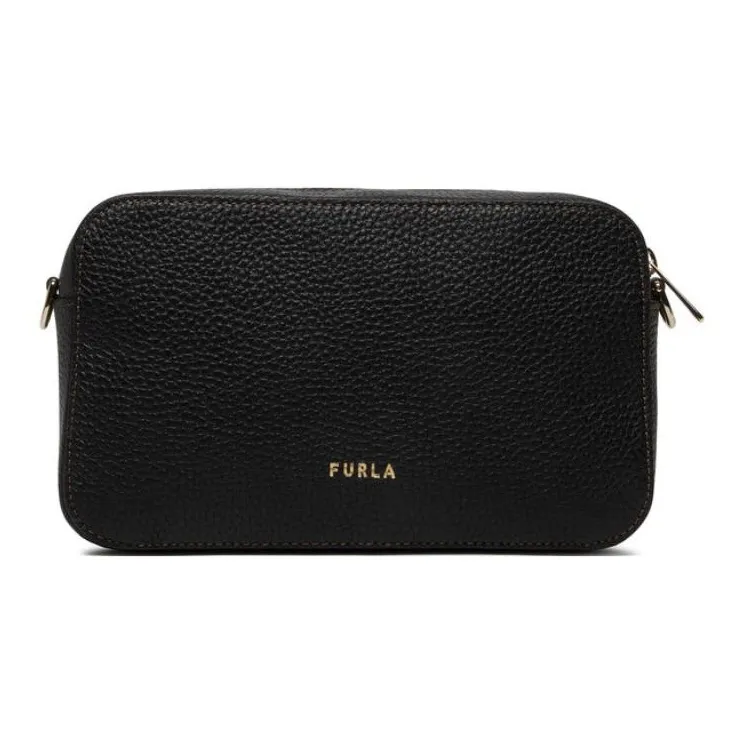 Furla Primula Leather Camera Bags Crossbody Bag Shoulder Bag Women's Black-4