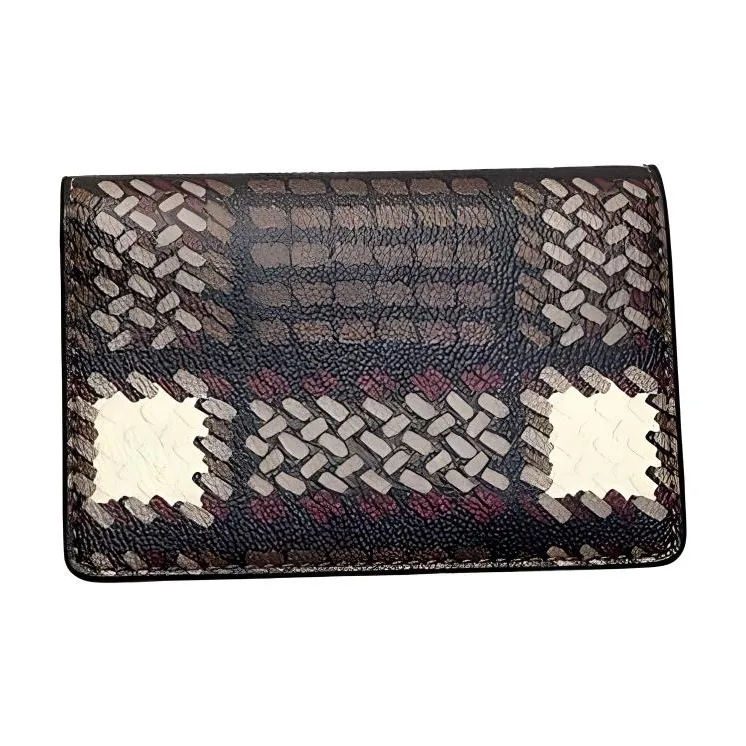 COACH Coated Canvas Document Wallet Regular Unisex Bronze & Black-3
