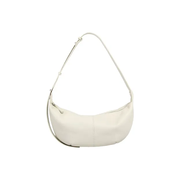 YOCAMU Cow Leather Shoulder Bag Hobo Bag Dumpling Bag Crossbody Bag Regular Women's Black/White/Silver-4