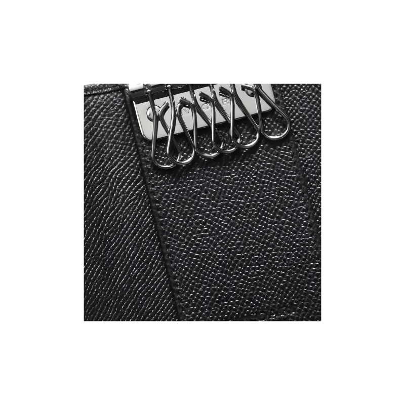 BVLGARI Calfskin Key Pouch Men's Black-4