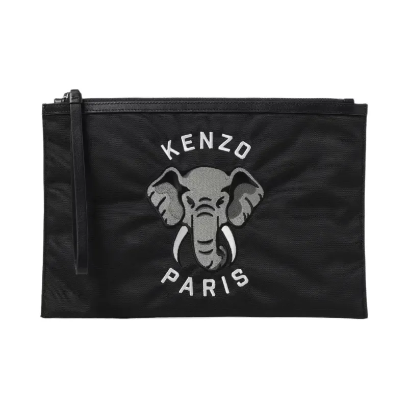 KENZO Polyester Wrist Bag Clutch Tubas Men's Black-0