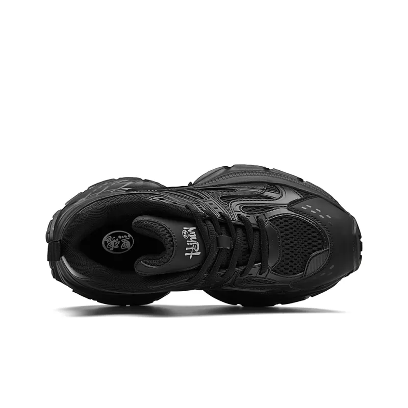 BLVCK PARIS Dark Night Series Cushioning Height Increasing Breathable Low Top Chunky Sneakers Unisex Black-4