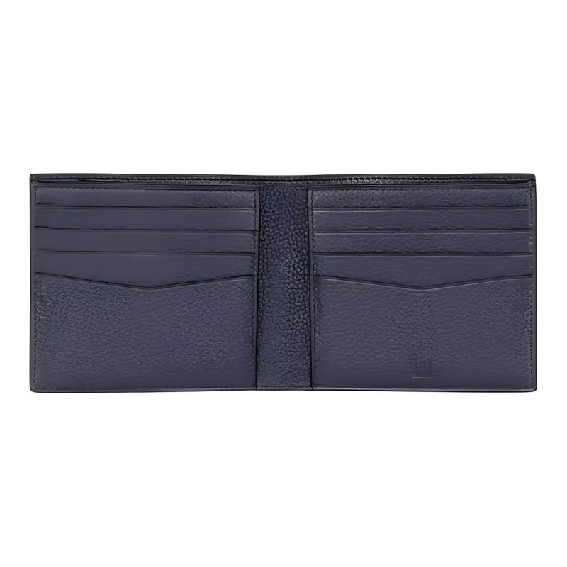 Dunhill Litchi Grain Calfskin Wallet Men's Dark Blue-2