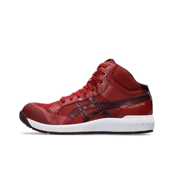 Asics Winjob Anti Slip Wear Resistant Mid Top Casual Shoes Unisex Burgundy
