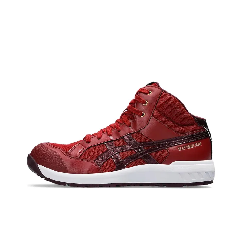 Asics Winjob Anti Slip Wear Resistant Mid Top Casual Shoes Unisex Burgundy-0