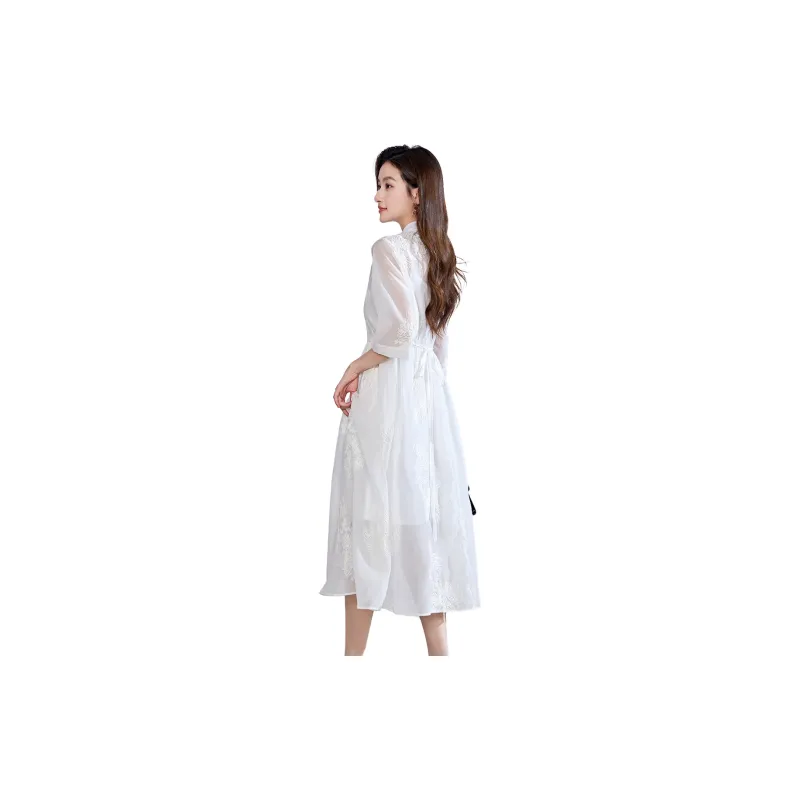 Love Elaine Short Sleeved Dress Women's Ecru-1