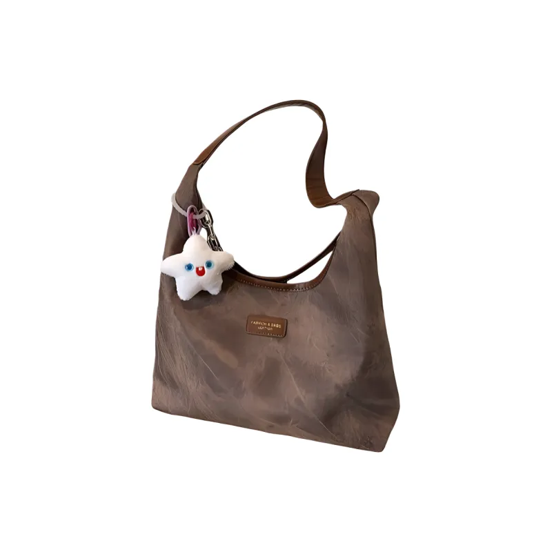 Ji Reminiscence PU Tote Bag Shopping Bag Shoulder Bag Women's Black Coffee-Brown/Ecru/Vintage Blue-2