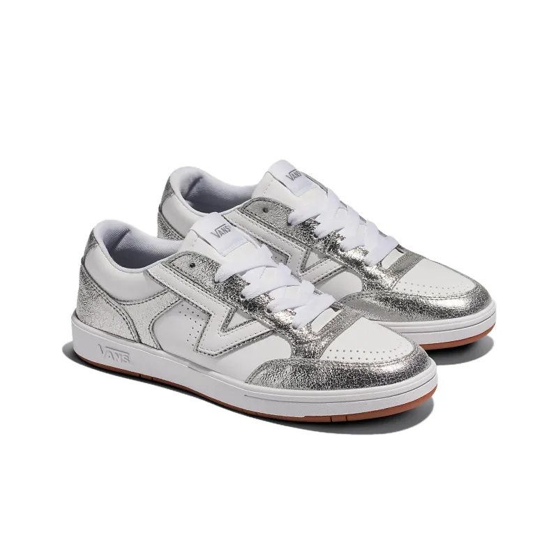 Vans Lowland Comfycush Anti-Slip Wear-Resistant Low-Top Skateboard Shoes Women's Silver-2
