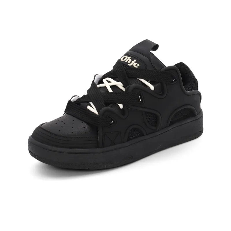OHJC Slip-Resistant Cushioning Wear-Resistant Lightweight Breathable Low-Top Skateboard Shoes Unisex-8