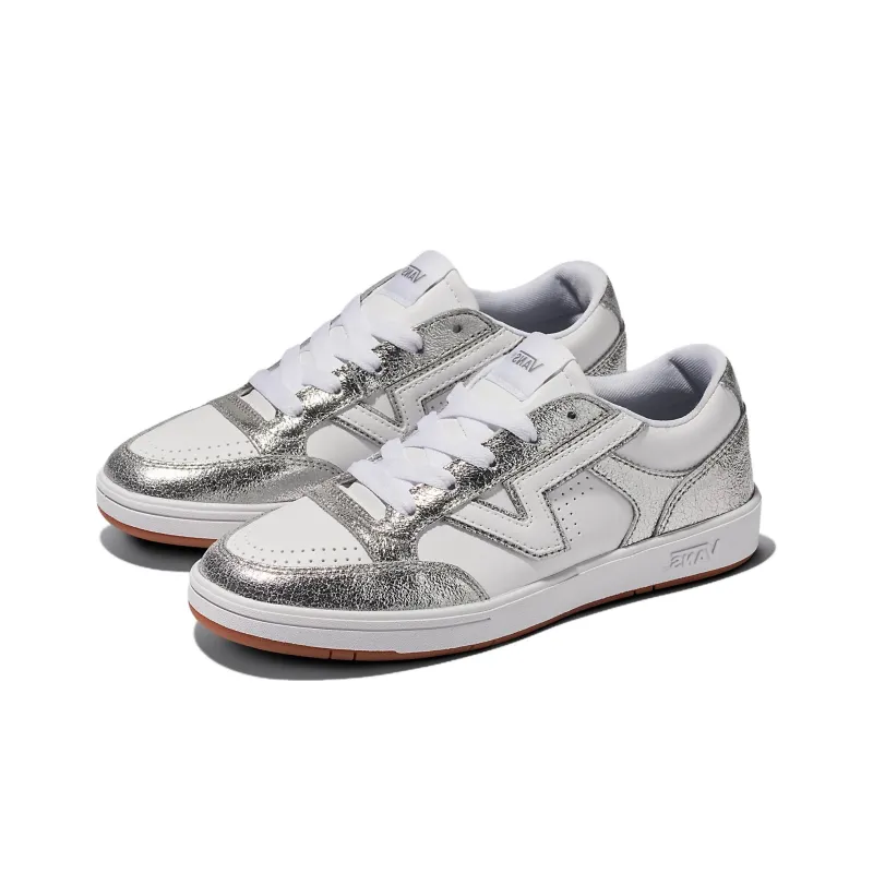 Vans Lowland Comfycush Anti-Slip Wear-Resistant Low-Top Skateboard Shoes Women's Silver-1