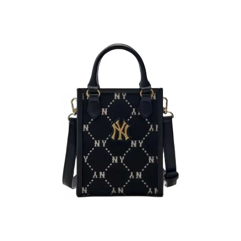 MLB PVC Tote Bag Shopping Bag Shoulder Bag Crossbody Bag Handbag Mini Unisex Black Gold-1