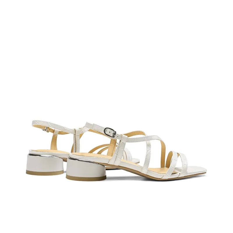 BOSSSUNWEN One Strap Sandals 3.5cm Women's Ecru-2