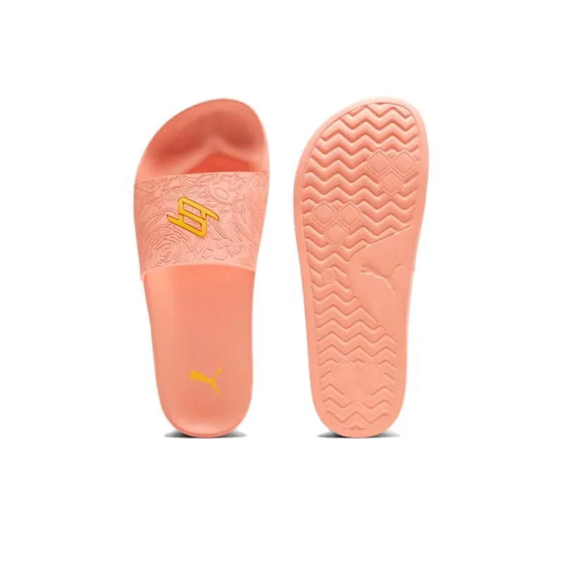 PUMA Slip-Resistant Abrasion-Resistant Slide Slippers Men's Pink Yellow-4