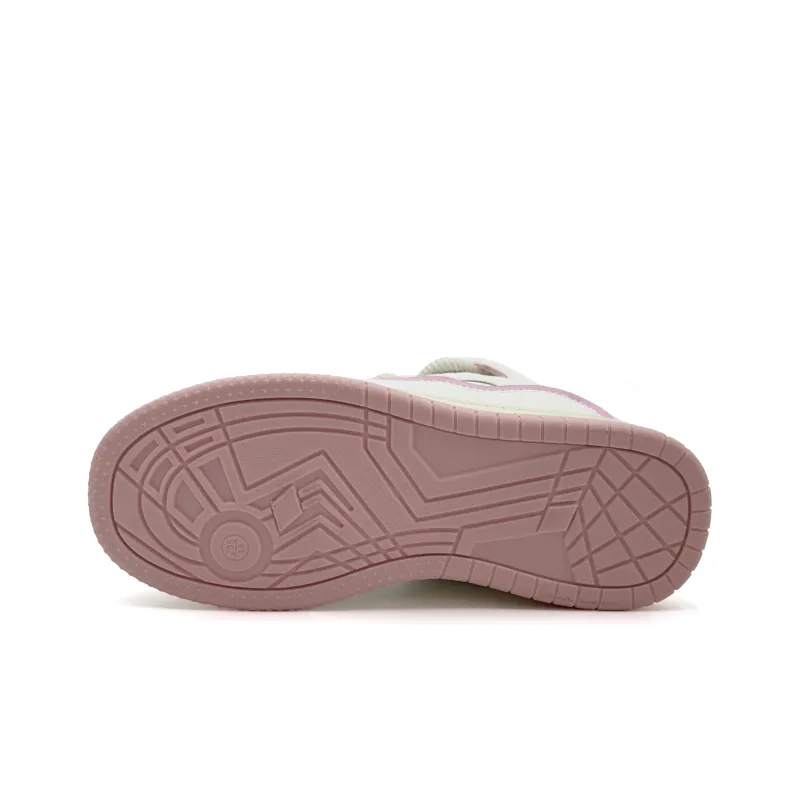 UNIITY Anti Slip Wear Resistant Low Top Skateboard Shoes Women's White Pink Gift Box Set-4