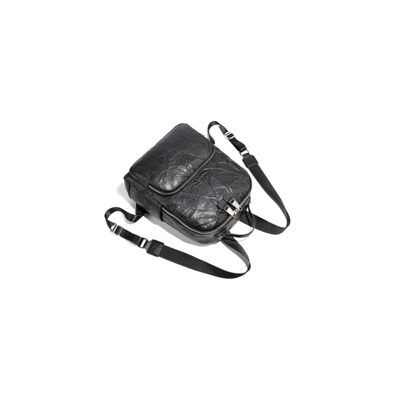 CentarlKatty Polyurethane Synthetic Leather Backpack Regular Black-3
