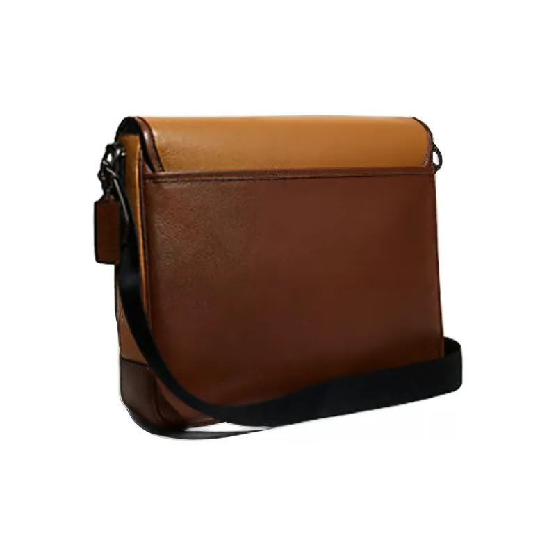 COACH Thompson Refined Pebble Leather Shoulder Bag, Crossbody Bag Large Size Men's Brown-1