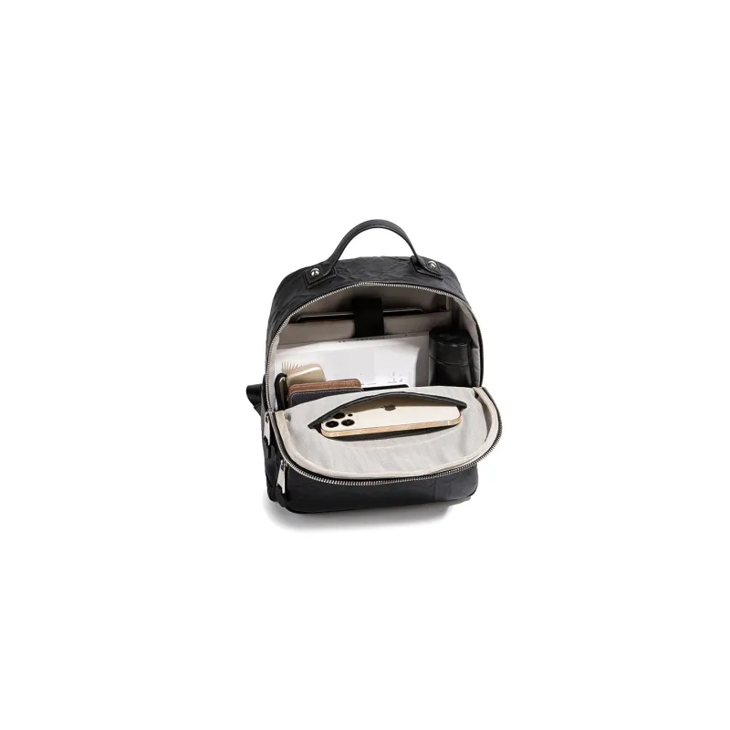 CentarlKatty Polyurethane Synthetic Leather Backpack Regular Black-4
