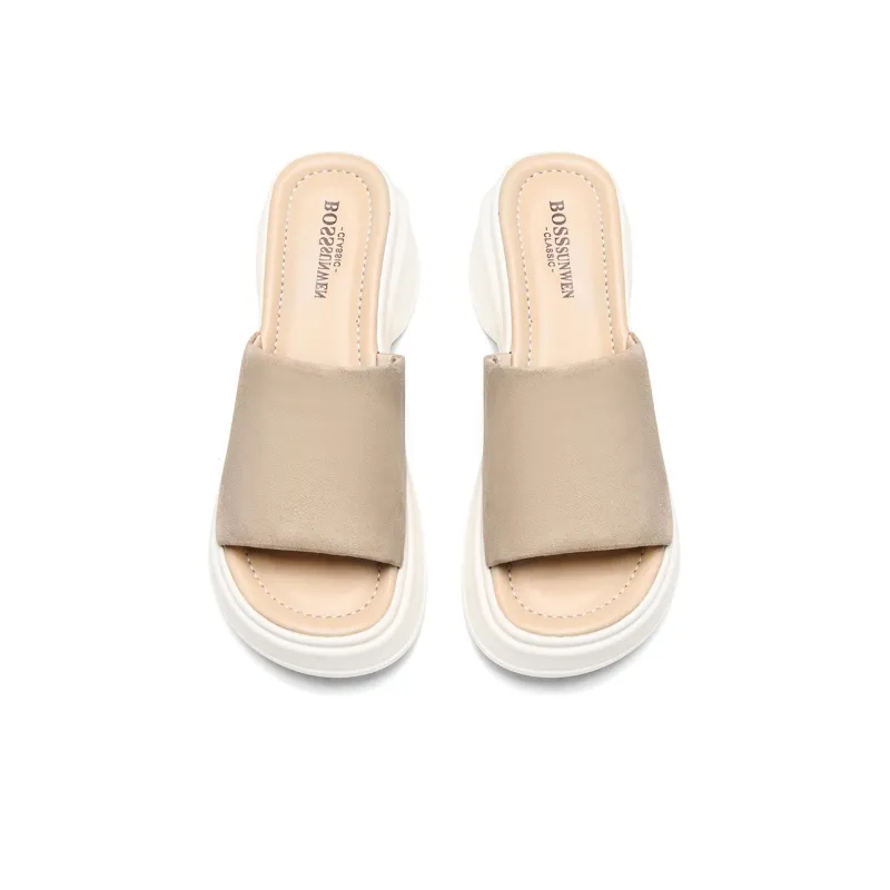 BOSSSUNWEN Foam Sole Cut Out Slip Resistant Abrasion Resistant Slide Slippers Women's-3