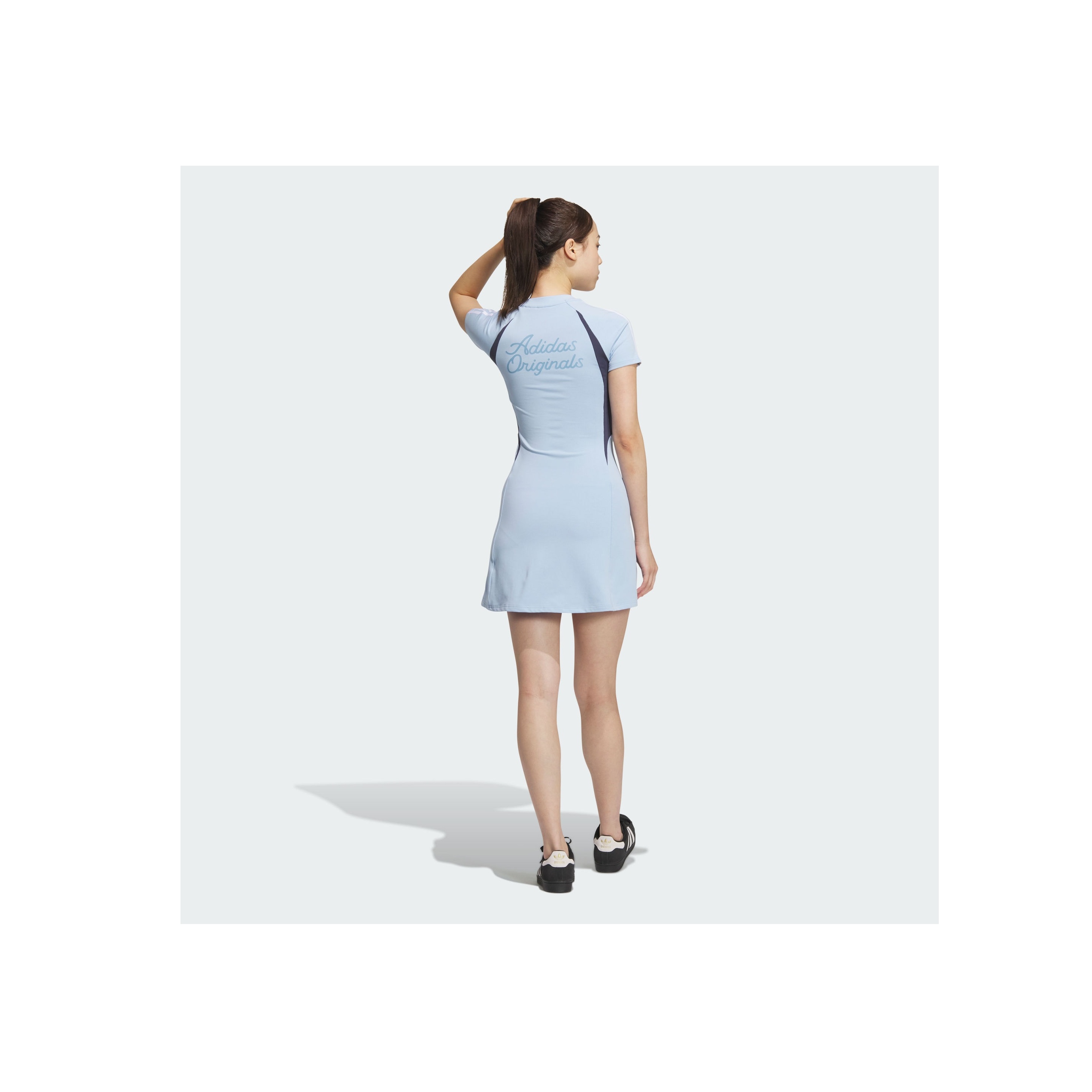 ☆Adidas☆Originals Jersey Short Sleeve Dress Sky Blue Adidas Originals Short-Sleeved Dresses Women's Bright Light