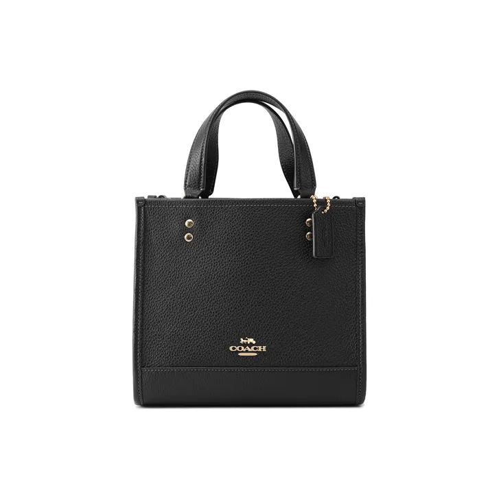 COACH Leather Sheet Music Bag Tote Bag Shopping Bag Shoulder Bag Crossbody Bag Handbag Small Size Women's Black-1