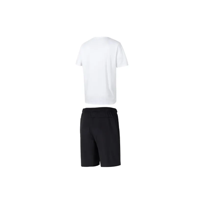 PUMA Casual Sportswear Men White Top+Black Shorts-2