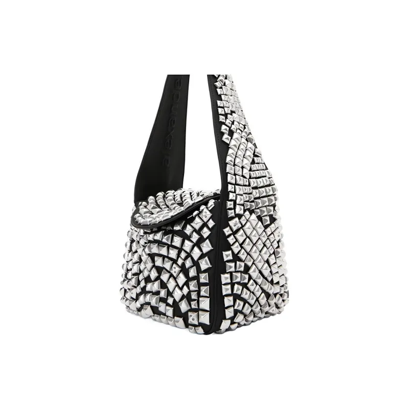Alexander Wang Spike Embellished Small Hobo Bag-2
