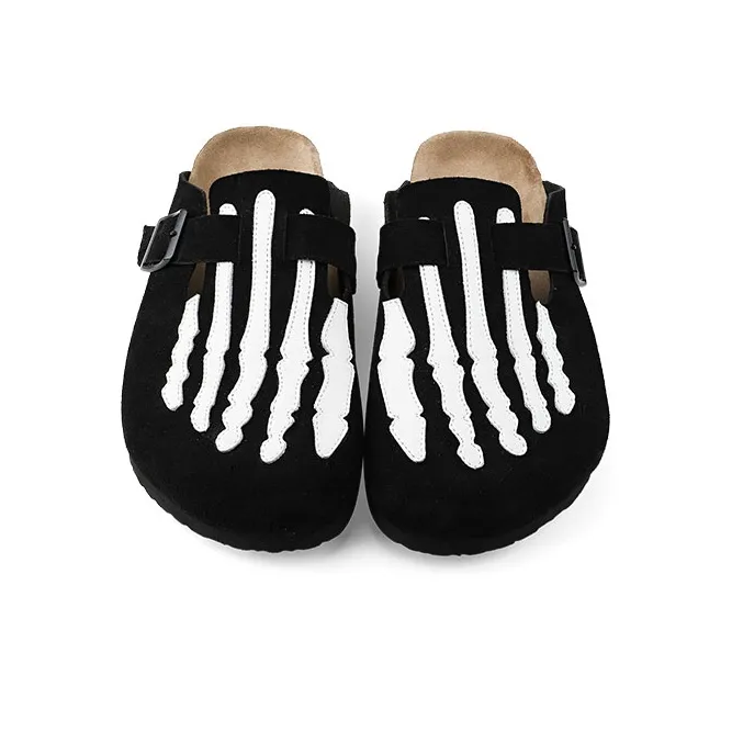 HANQIAORIJI Broken Cocoon Series EVA Abrasion-Resistant Slip-Resistant Slip-on Lazy Slippers Unisex Black-4