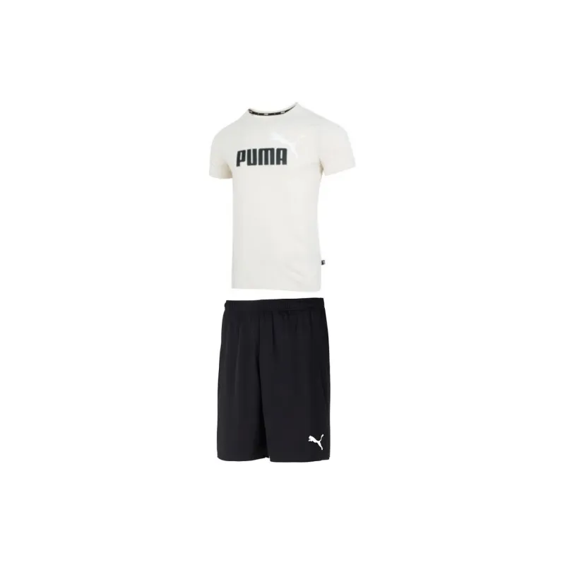PUMA Casual Sportswear Men Beige Top+Black Shorts-0