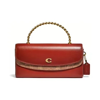 COACH Blair Leather Crossbody Bag Shoulder Bag Crossbody Bag Chain Handbag Women's Red Brown & Brown Monogram