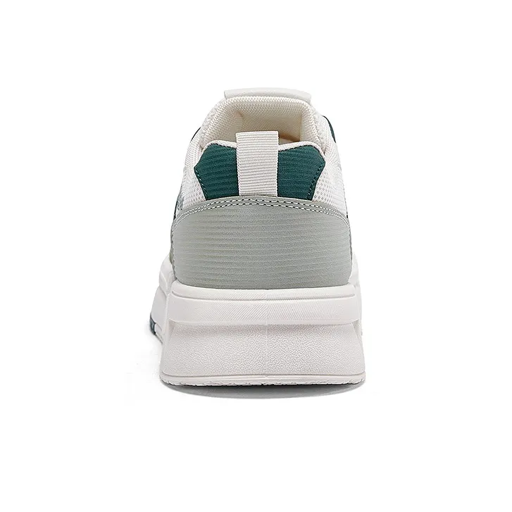 Warrior Height Increasing Wear Resistant Low Top Skateboard Shoes Men's White Green-3