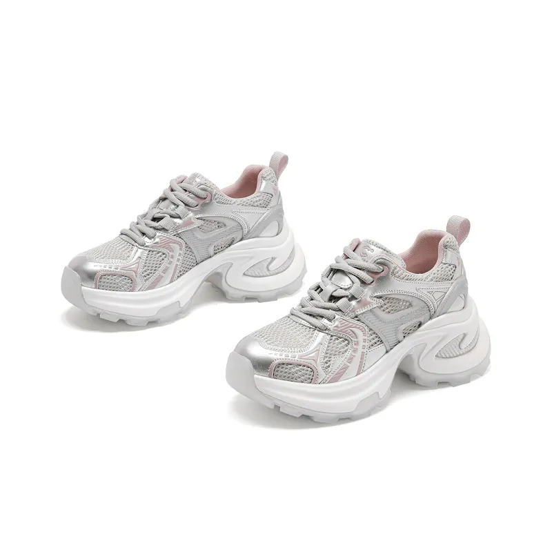 C°BANNER Low Top Chunky Sneakers Women's Silver Pink-2