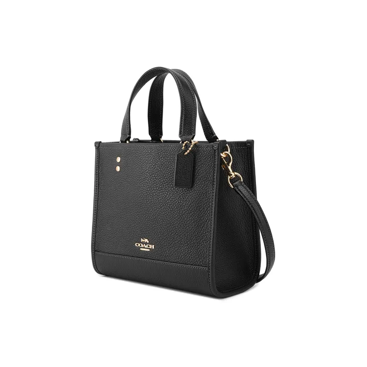 COACH Leather Sheet Music Bag Tote Bag Shopping Bag Shoulder Bag Crossbody Bag Handbag Small Size Women's Black-2