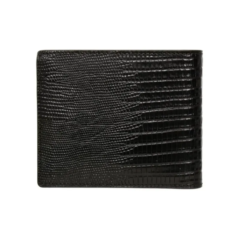 MONTBLANC Crocodile Embossed Leather Wallet Men's Black-3