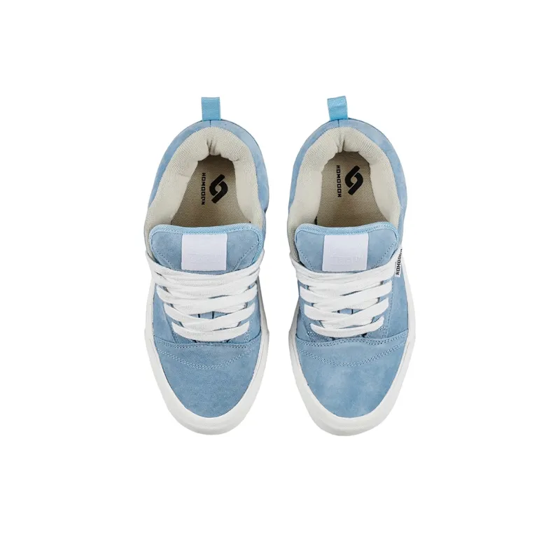 HOMDOON Coverage Slip Resistant And Abrasion Resistant Low Top Skateboard Shoes Unisex Sky Blue-3