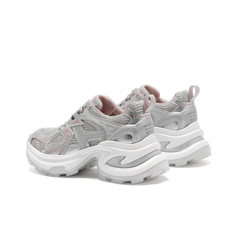 C°BANNER Low Top Chunky Sneakers Women's Silver Pink-3