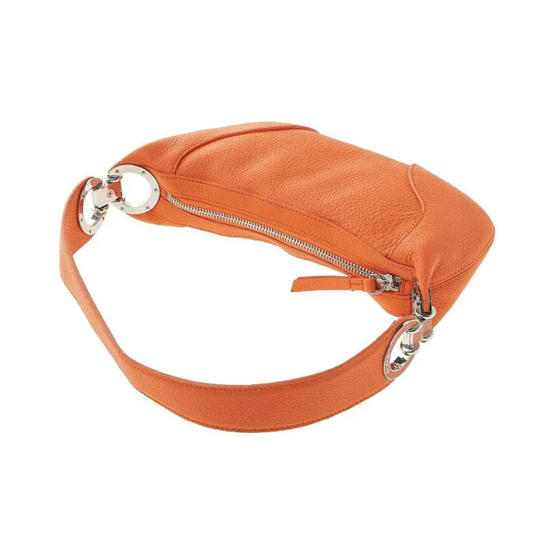 By Far Mini Amira Cow Leather Shoulder Bag Women's Papaya-3