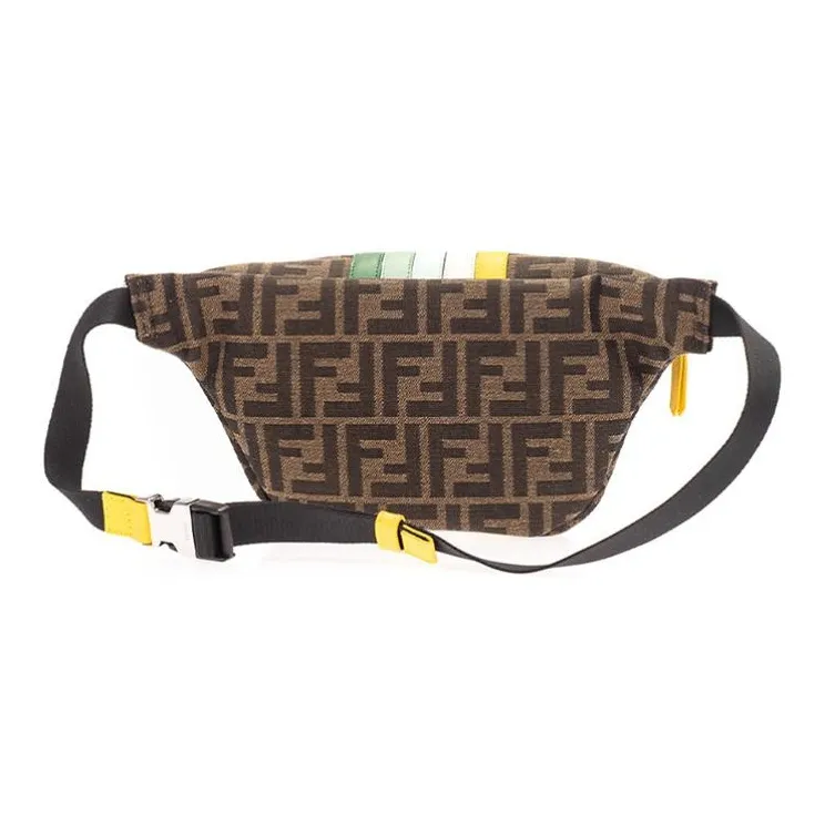 FENDI Jacquard Canvas With Leather Canvas Bag, Fanny Pack, Sling Bag Kids' Brown/Yellow/Multicolor-2