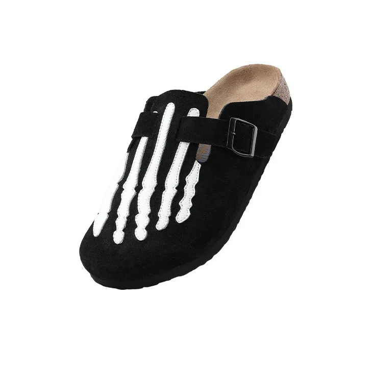 HANQIAORIJI Broken Cocoon Series EVA Abrasion-Resistant Slip-Resistant Slip-on Lazy Slippers Unisex Black-2