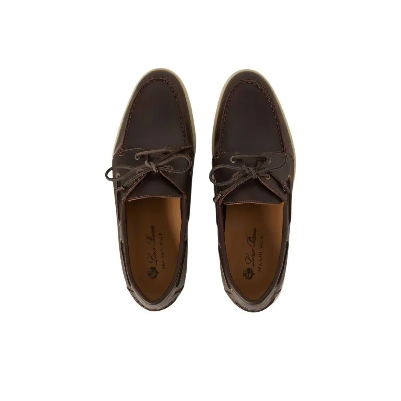 Loro Piana Sea-Sail Walk Boat Shoes Men's Brown-4