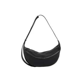 YOCAMU Cow Leather Shoulder Bag Hobo Bag Dumpling Bag Crossbody Bag Regular Women's Black/White/Silver