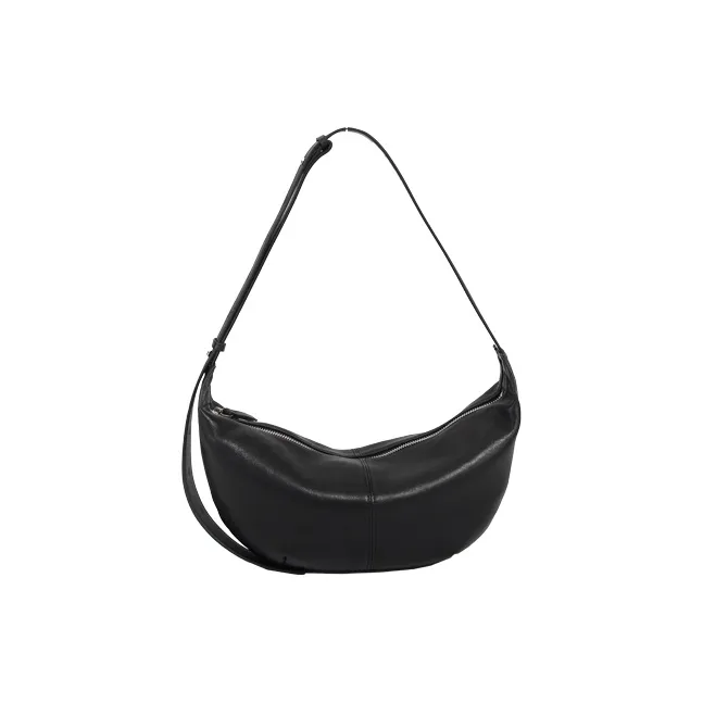 YOCAMU Cow Leather Shoulder Bag Hobo Bag Dumpling Bag Crossbody Bag Regular Women's Black/White/Silver-0